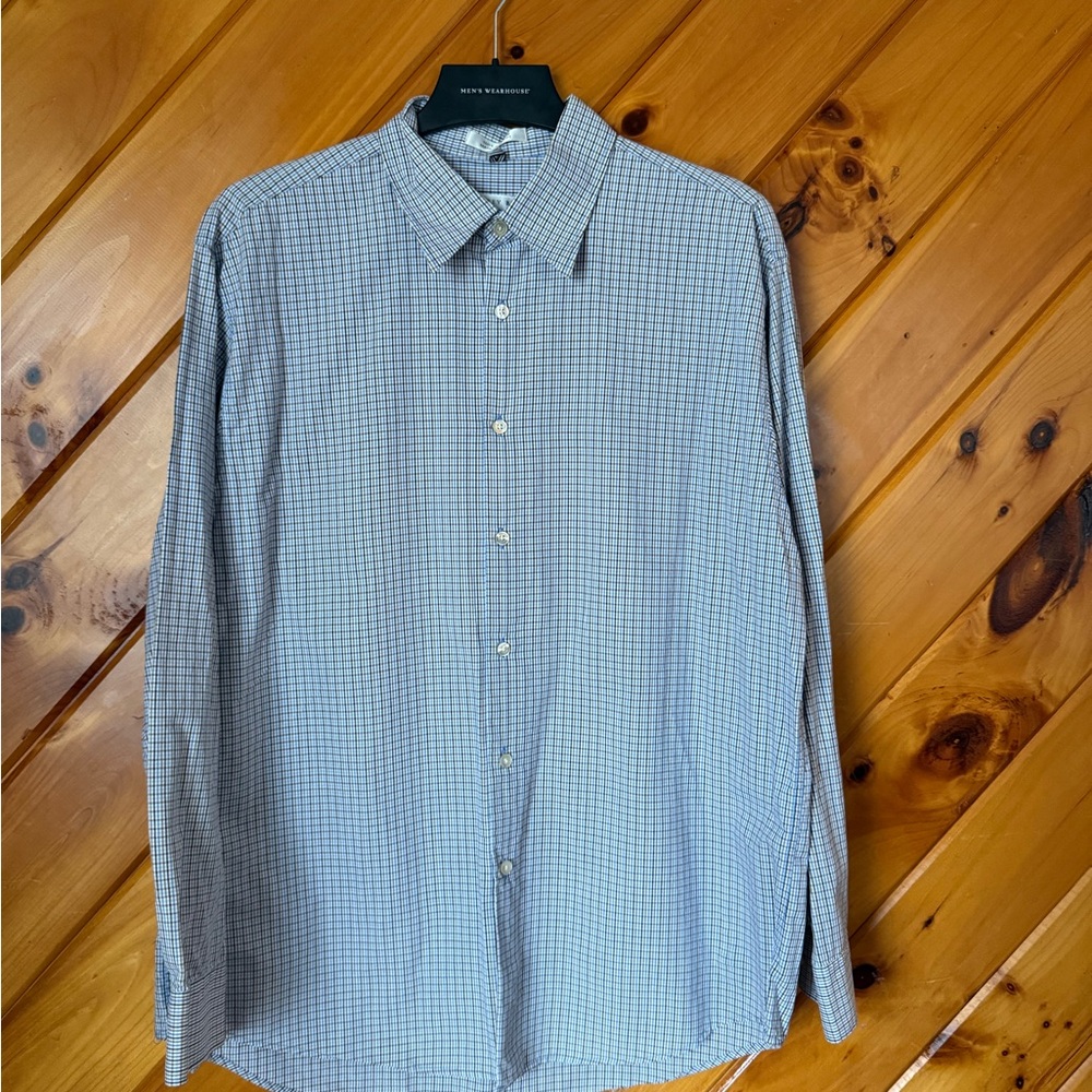 Geoffrey Beene Light Blue Checkered Men's Shirt